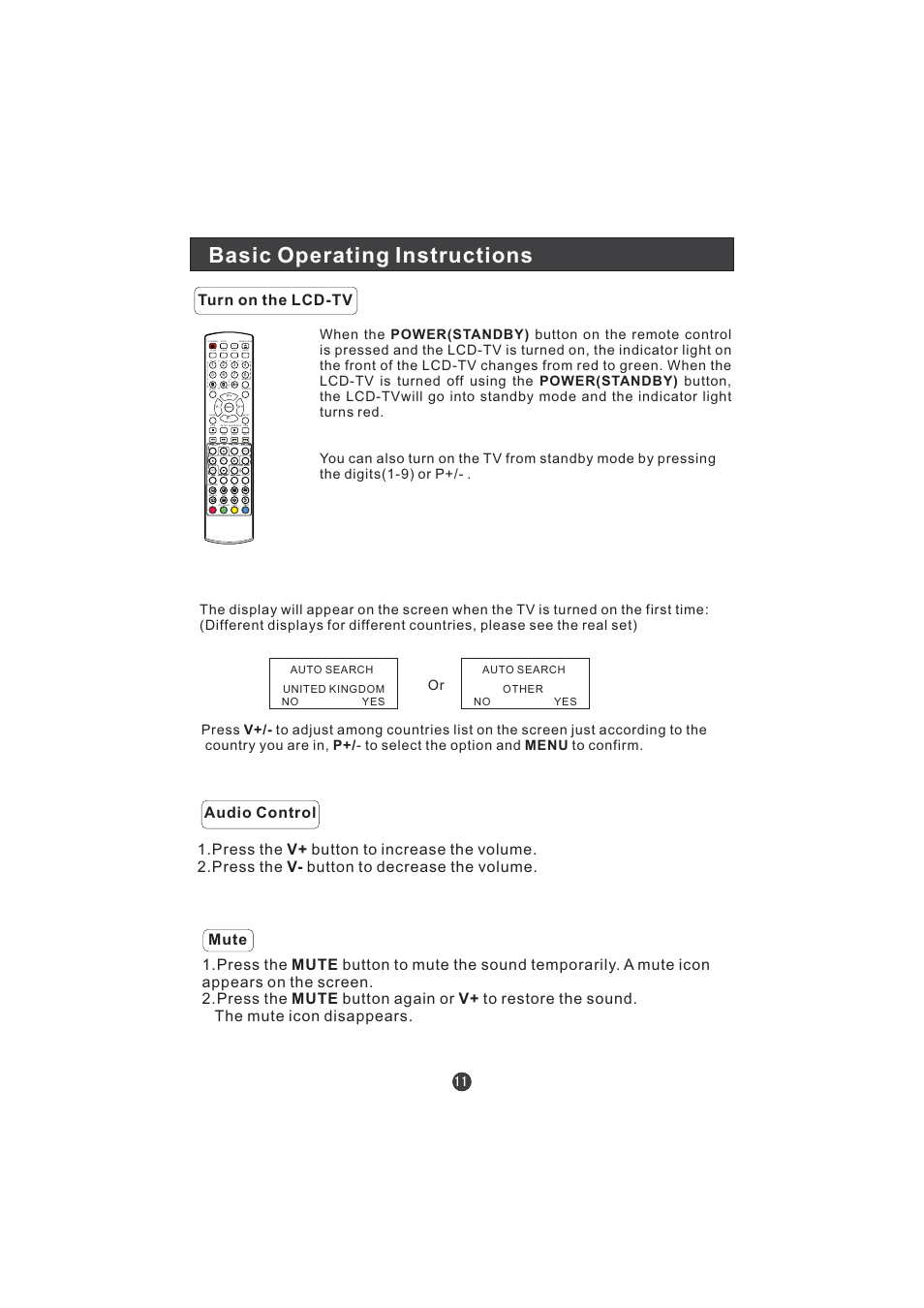 Basic operating instructions | Hitachi L15TA11W User Manual | Page 13 / 88