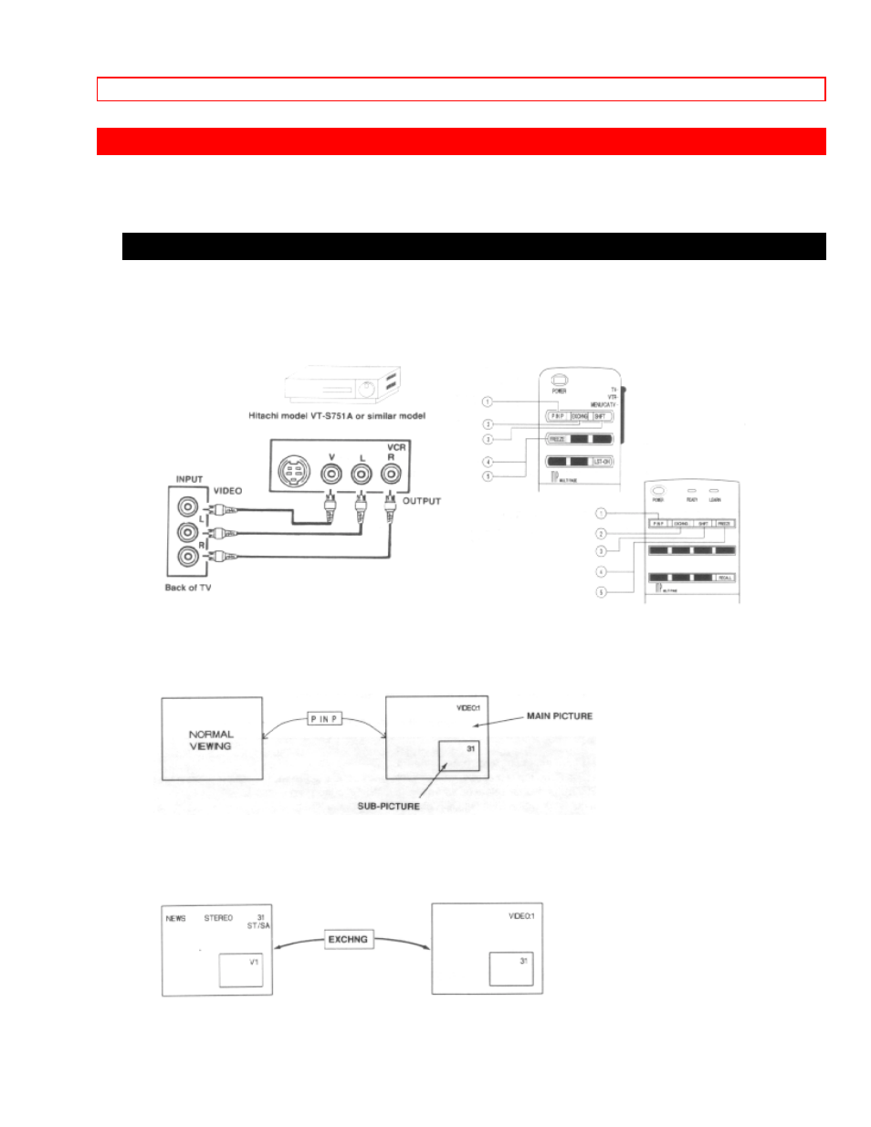Picture-in-picture functions (except 31dx11b), P in p button | Hitachi 31KX39K User Manual | Page 31 / 53