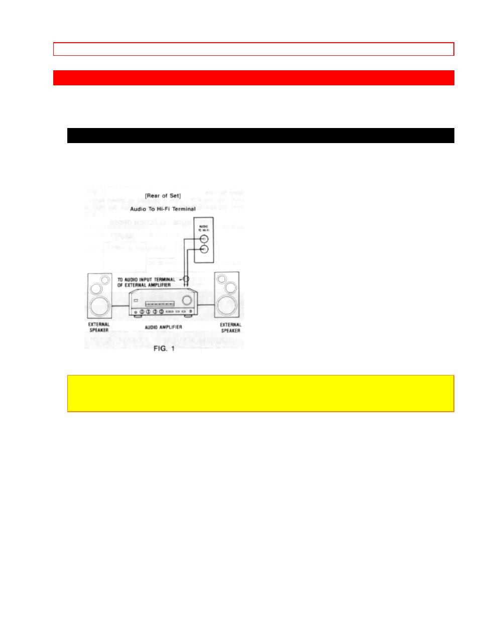 External connections, Connecting external audio amplifier | Hitachi 31KX39K User Manual | Page 44 / 53