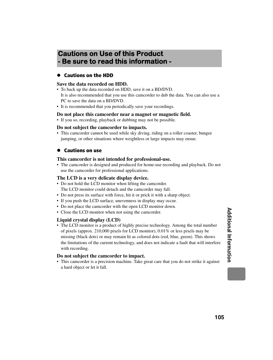 Hitachi DZ-BD10HA User Manual | Page 105 / 121