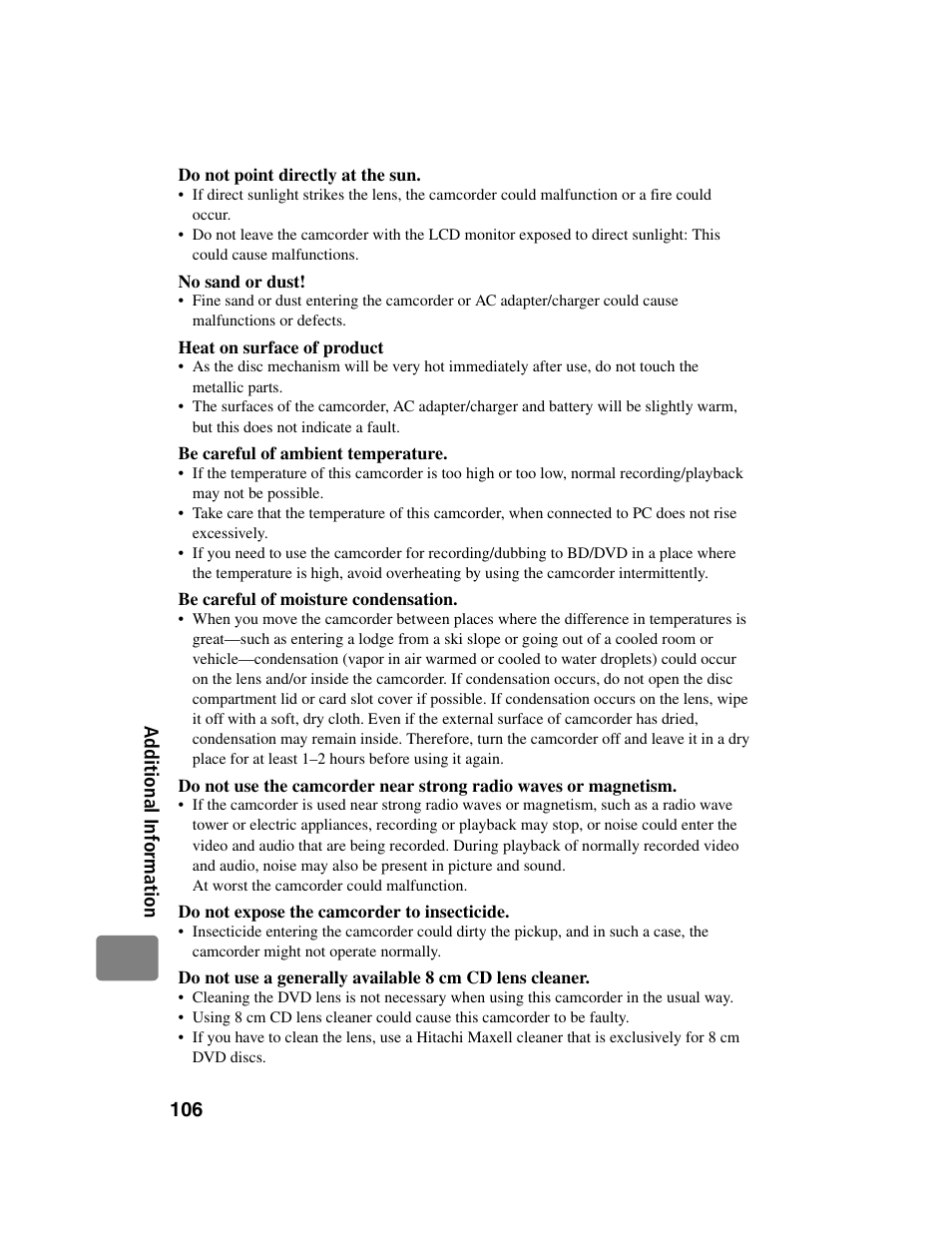 Hitachi DZ-BD10HA User Manual | Page 106 / 121