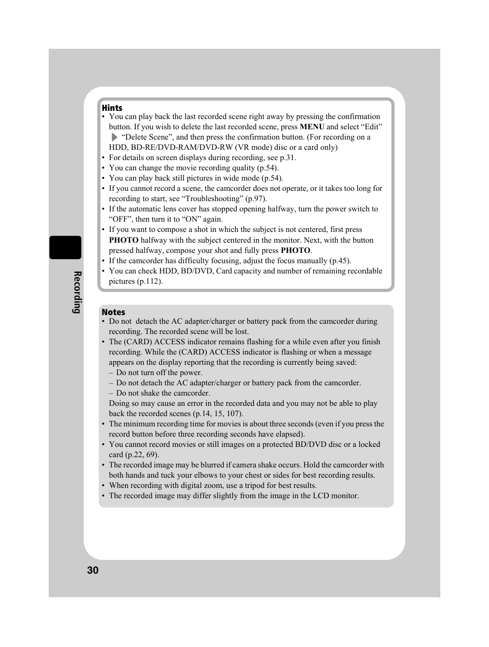 Hitachi DZ-BD10HA User Manual | Page 30 / 121
