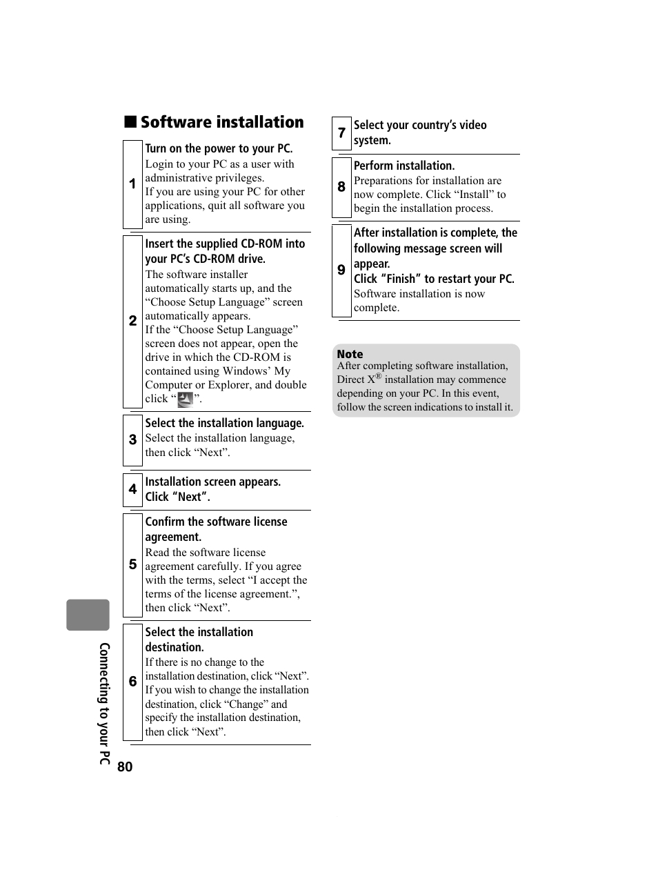 Software installation | Hitachi DZ-BD10HA User Manual | Page 80 / 121