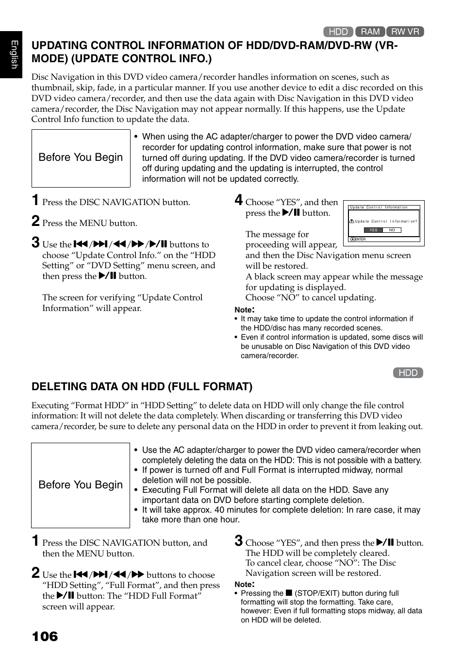 Hitachi DZ-HS500SW User Manual | Page 106 / 160