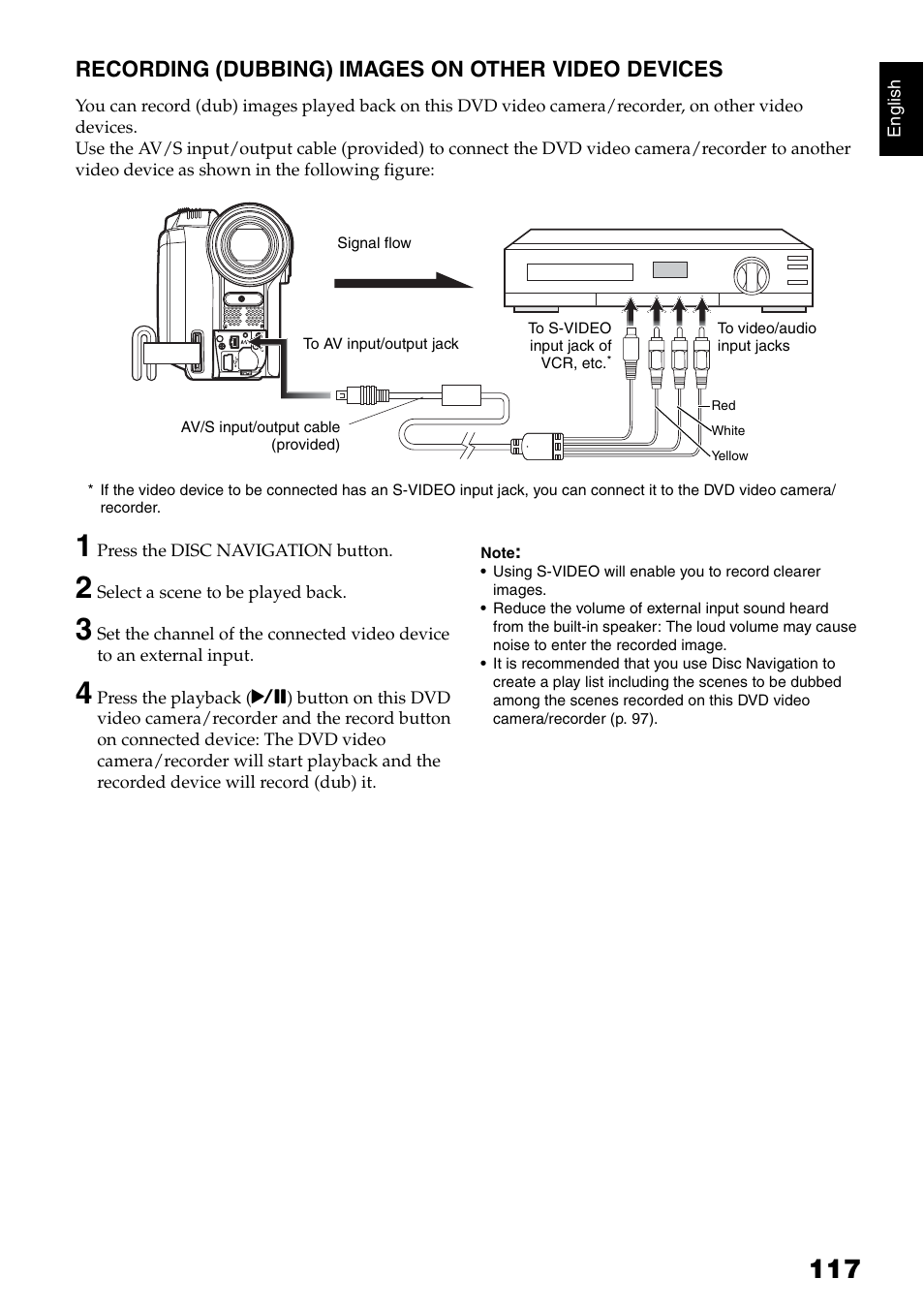 Recording (dubbing) images on other video devices | Hitachi DZ-HS500SW User Manual | Page 117 / 160