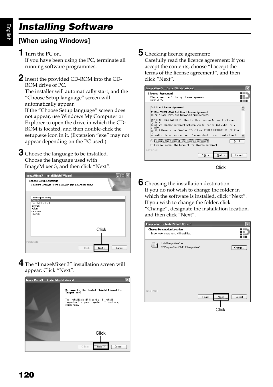 Installing software | Hitachi DZ-HS500SW User Manual | Page 120 / 160