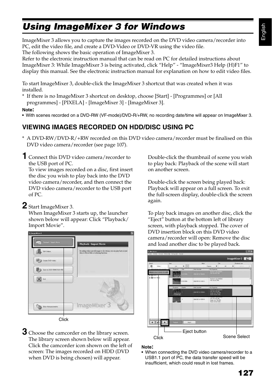 Using imagemixer 3 for windows | Hitachi DZ-HS500SW User Manual | Page 127 / 160