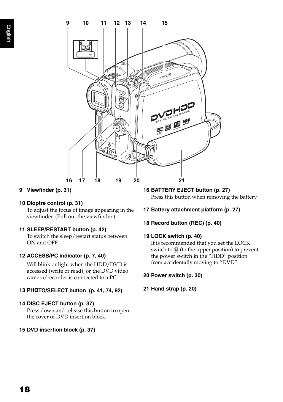 Hitachi DZ-HS500SW User Manual | Page 18 / 160