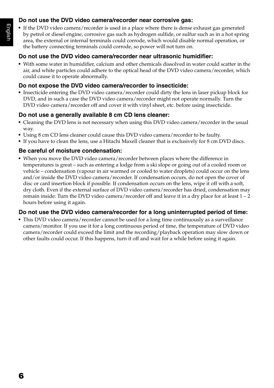 Hitachi DZ-HS500SW User Manual | Page 6 / 160