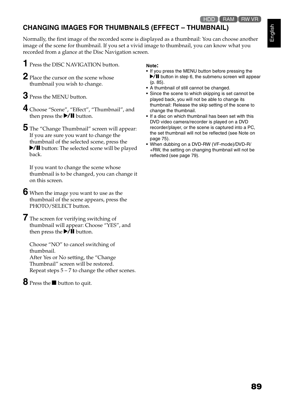 Hitachi DZ-HS500SW User Manual | Page 89 / 160