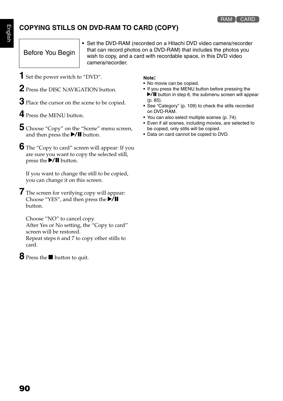 Hitachi DZ-HS500SW User Manual | Page 90 / 160