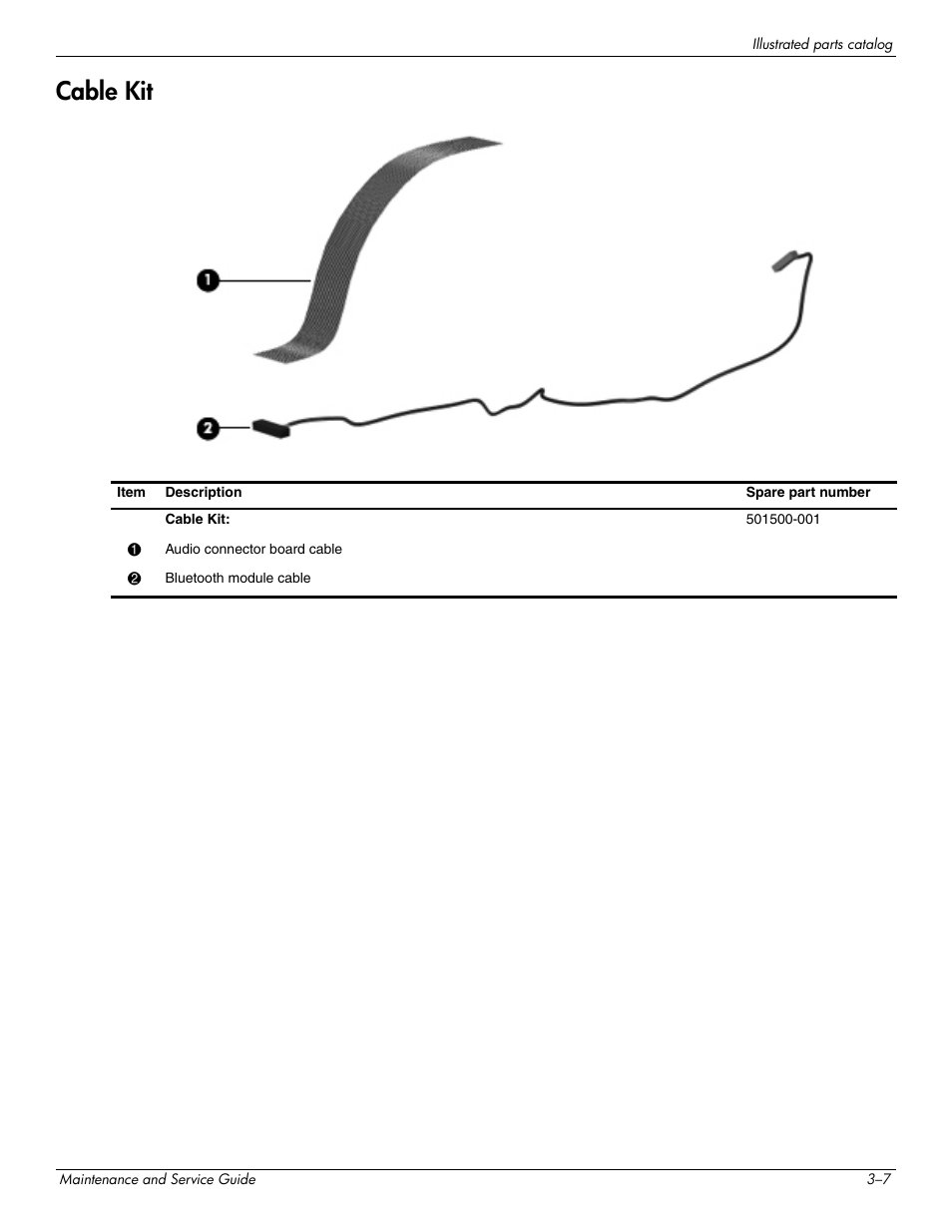 Cable kit, Cable kit –7 | Hitachi ELITEBOOK 2730P User Manual | Page 32 / 123