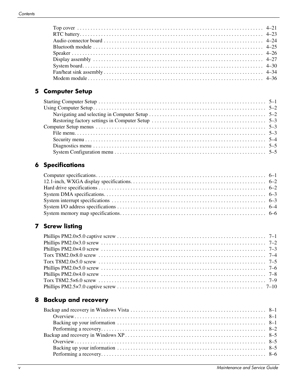 Hitachi ELITEBOOK 2730P User Manual | Page 8 / 123