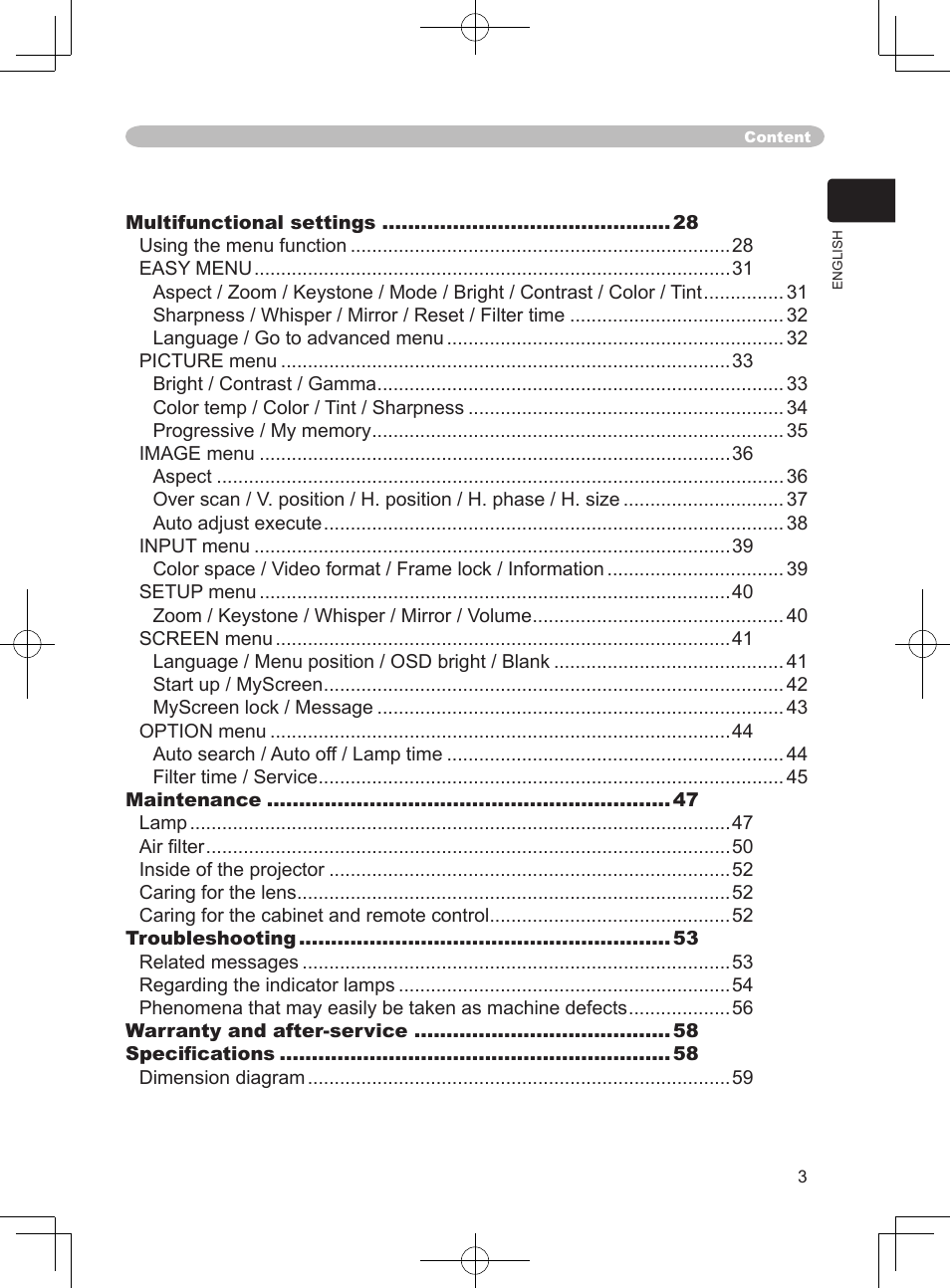 Hitachi PJ-LC9 User Manual | Page 5 / 62