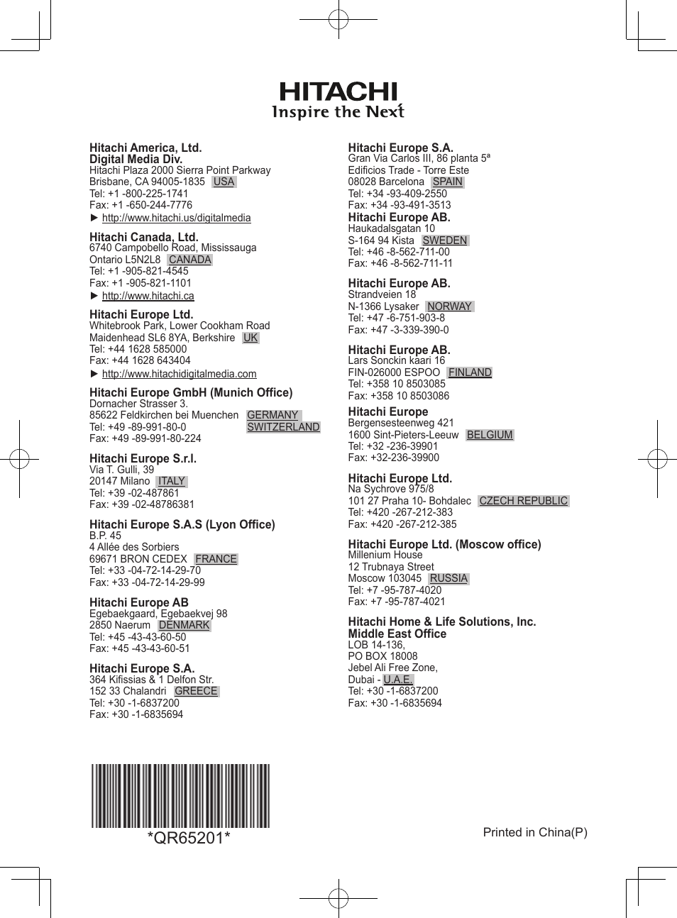 Hitachi PJ-LC9 User Manual | Page 62 / 62