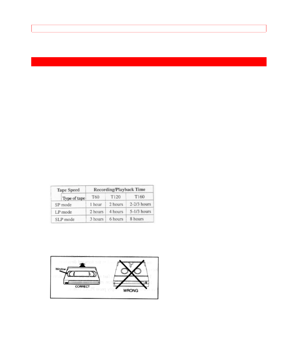 Video cassette, Precautions, Three different tape speeds | Inserting a cassette, Removing a cassette | Hitachi VT-MX411AC User Manual | Page 12 / 60