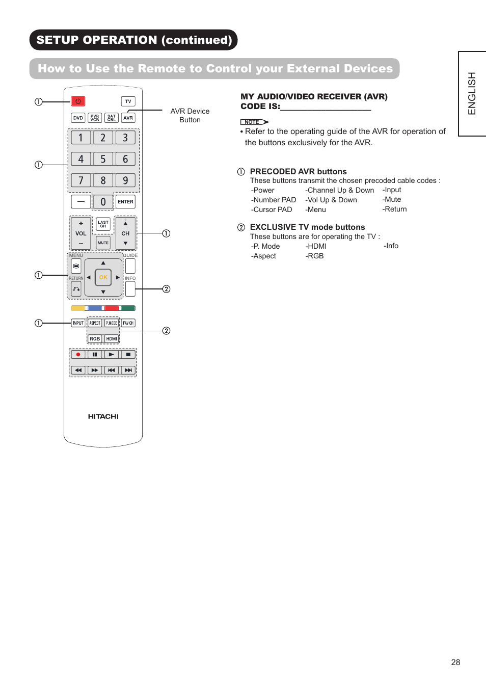 English | Hitachi UT32V502W User Manual | Page 29 / 53