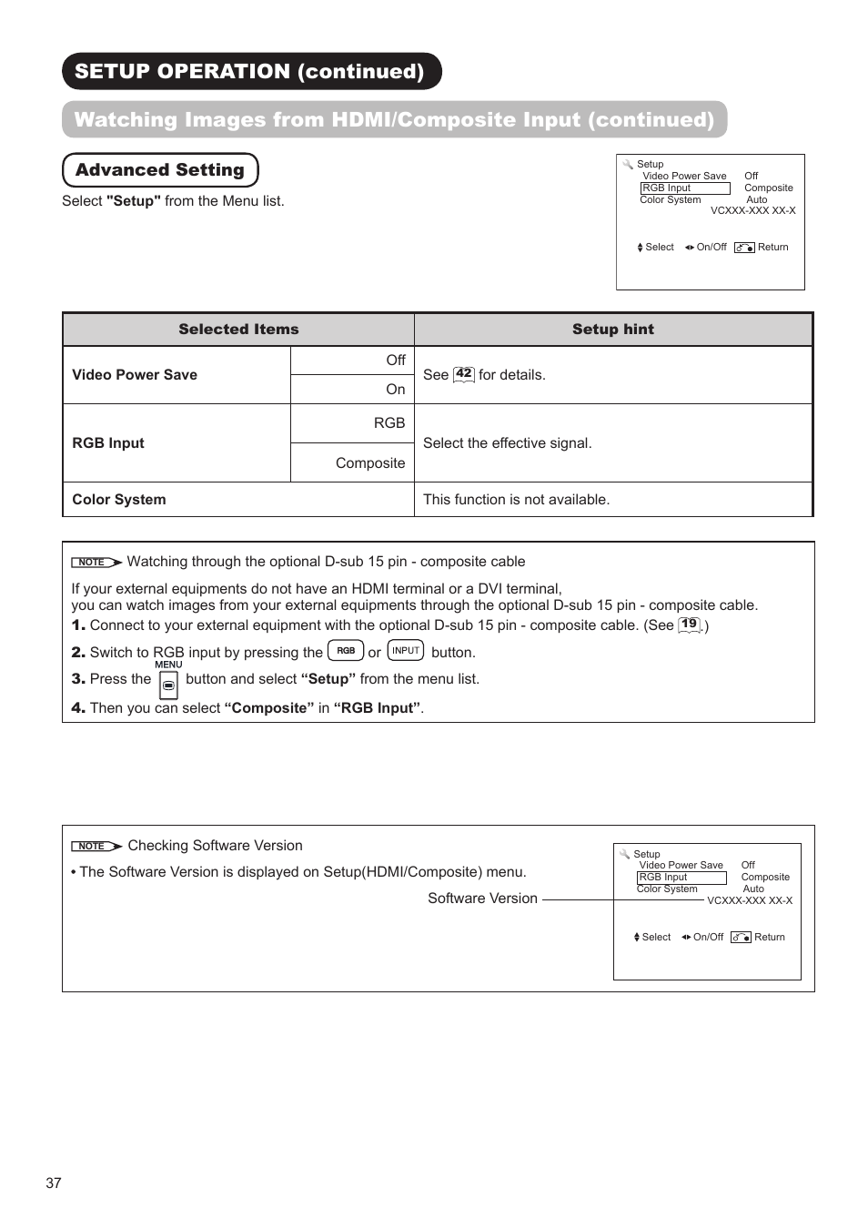 Advanced setting | Hitachi UT32V502W User Manual | Page 38 / 53