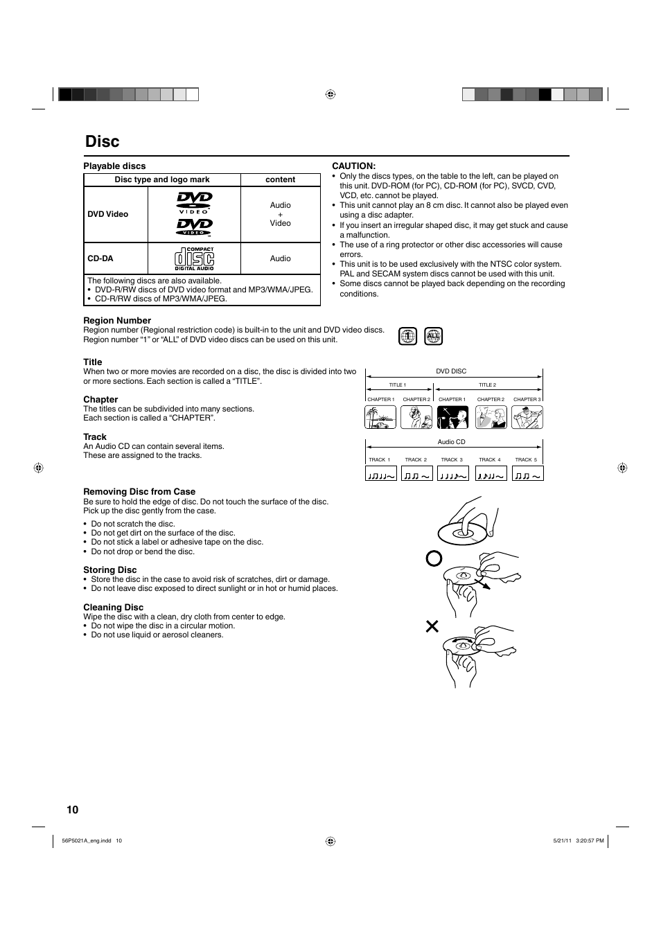 Disc | Hitachi L26D205 User Manual | Page 10 / 41
