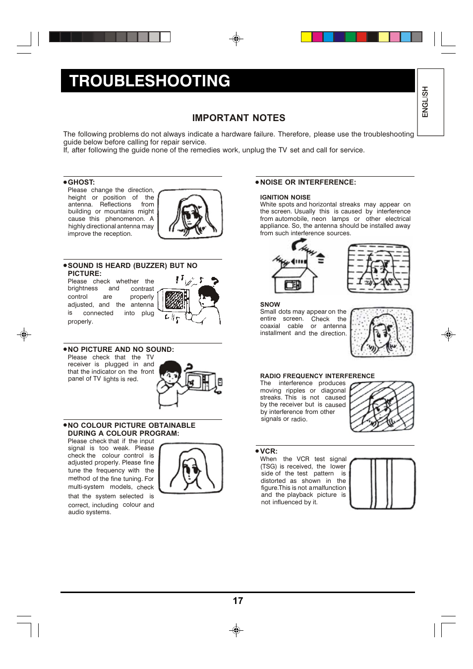 Troubleshooting | Hitachi C29-F880SN User Manual | Page 17 / 20