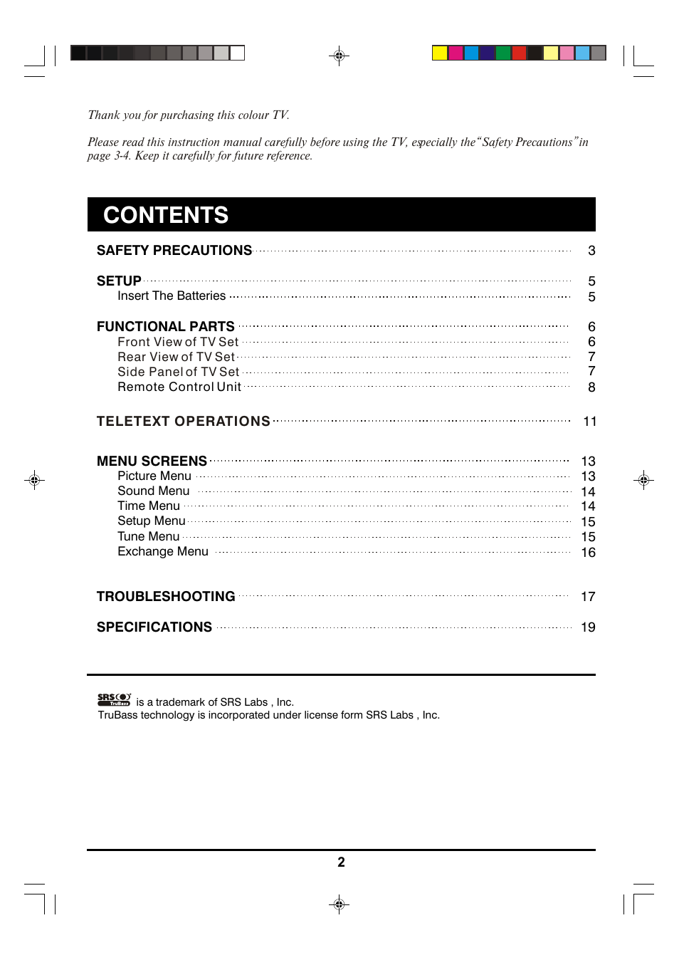 Hitachi C29-F880SN User Manual | Page 2 / 20