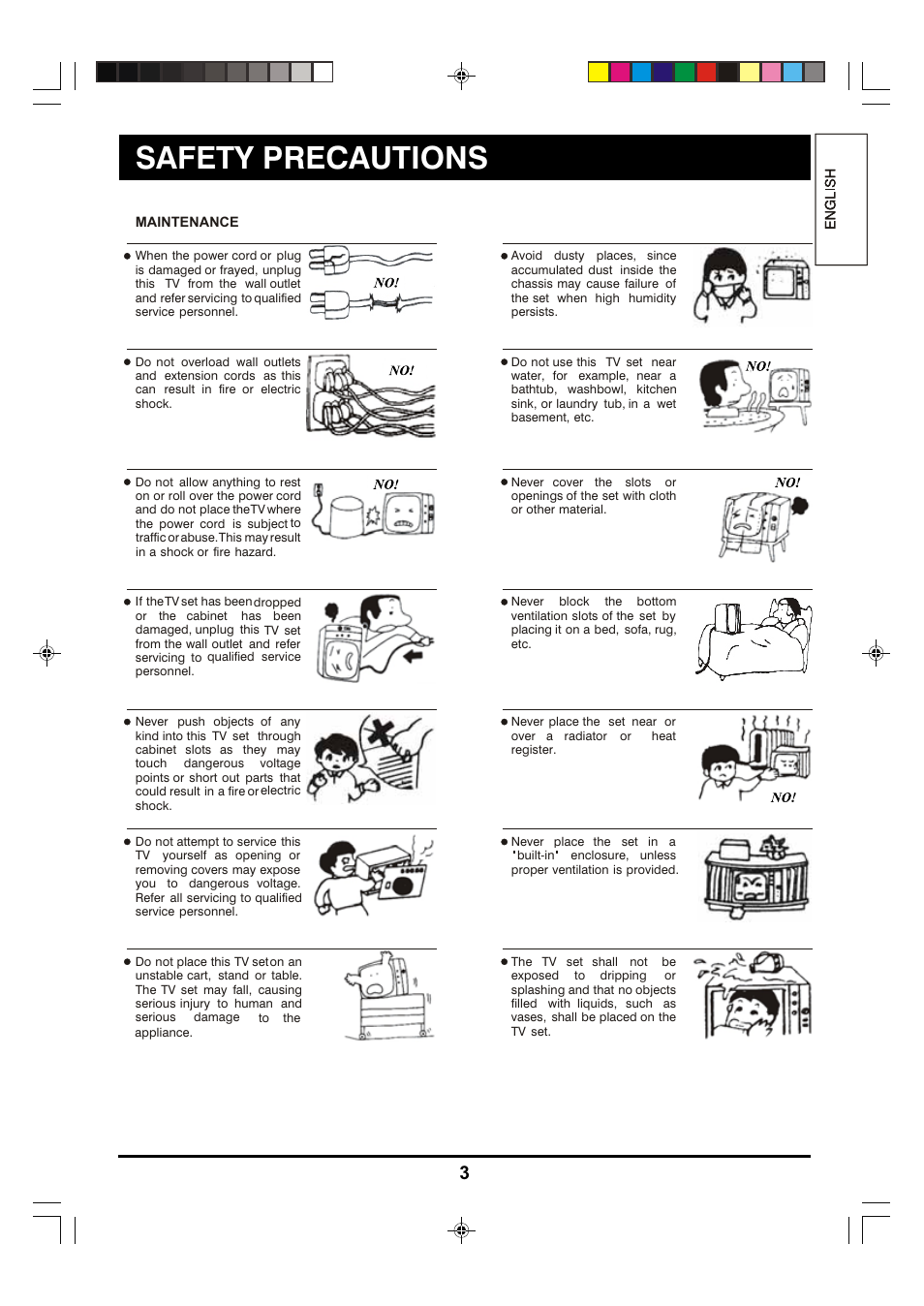 Safety precautions | Hitachi C29-F880SN User Manual | Page 3 / 20