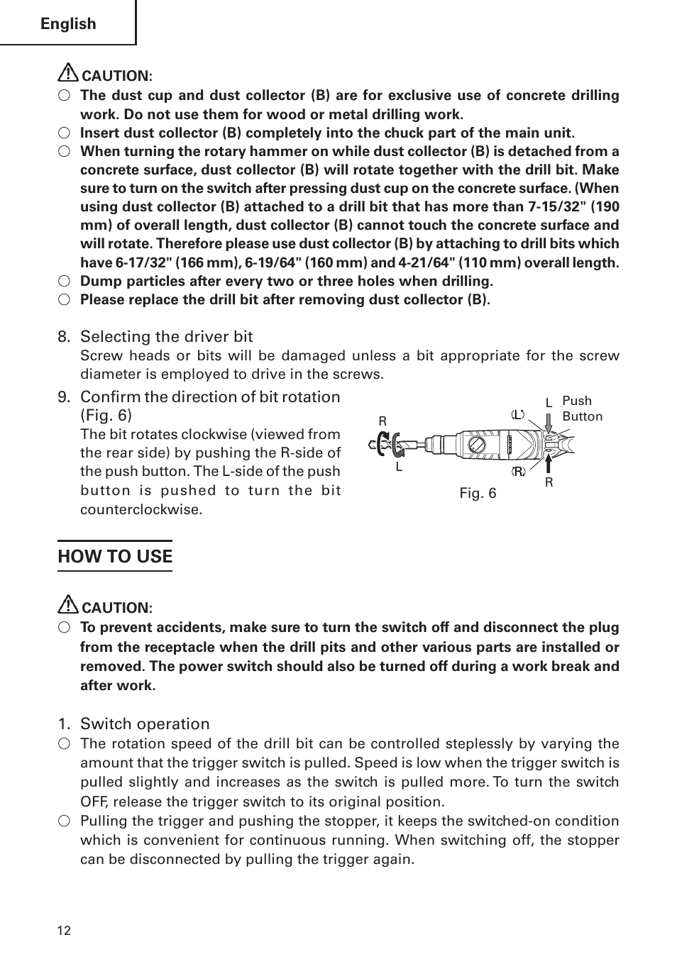 How to use | Hitachi DH24PB2 User Manual | Page 12 / 72