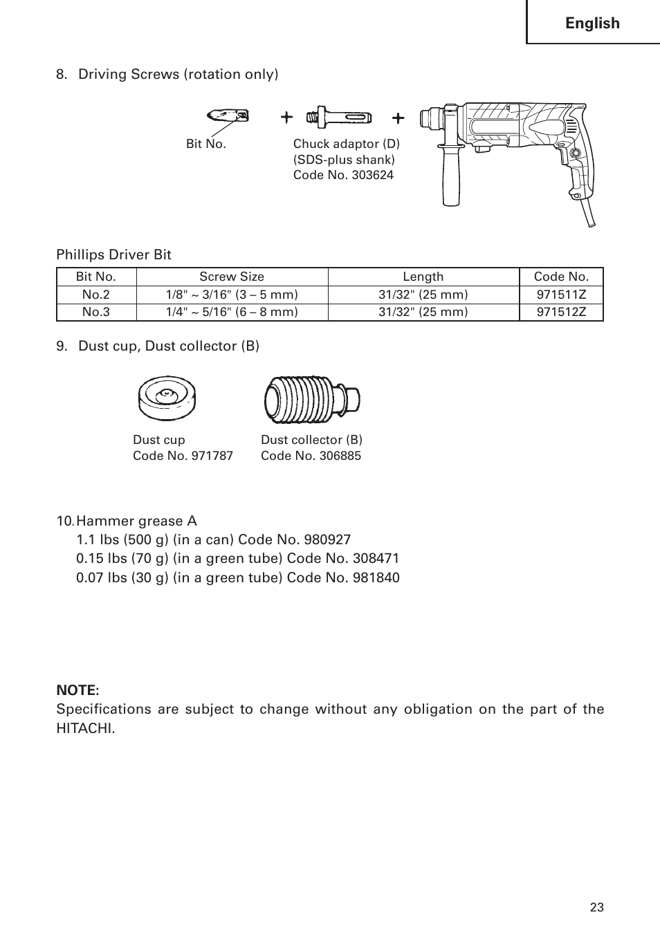 Hitachi DH24PB2 User Manual | Page 23 / 72