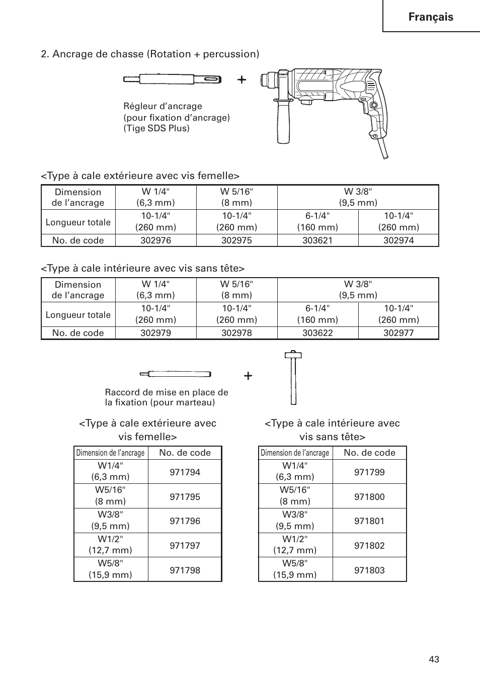 Français | Hitachi DH24PB2 User Manual | Page 43 / 72