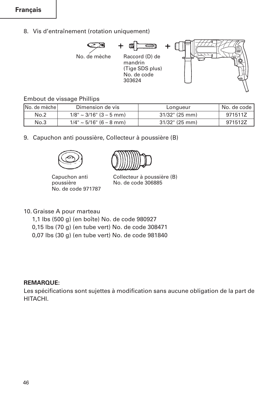 Hitachi DH24PB2 User Manual | Page 46 / 72