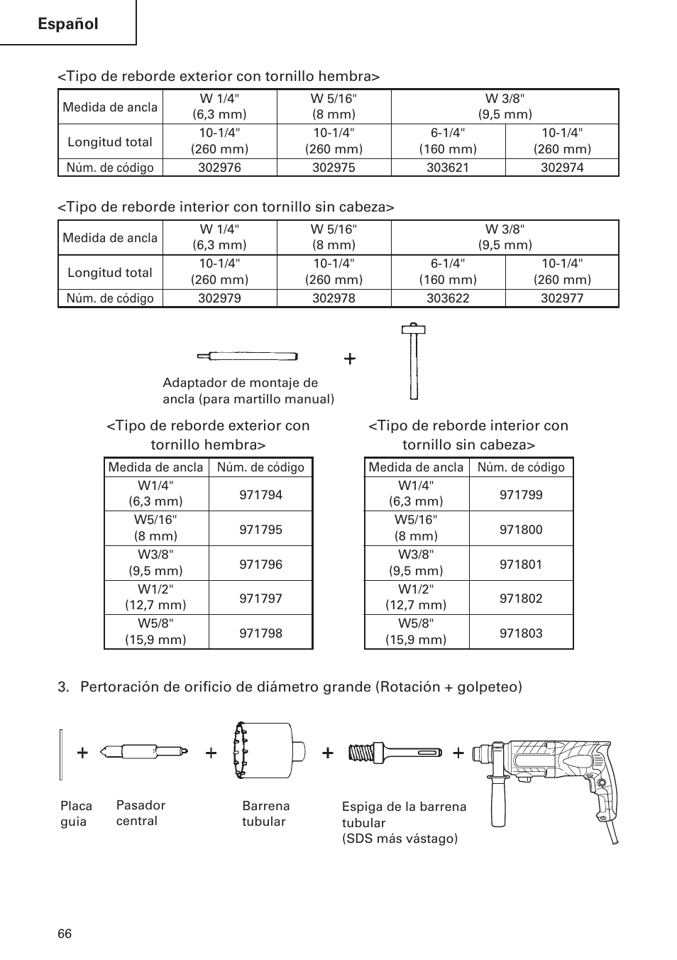 Español | Hitachi DH24PB2 User Manual | Page 66 / 72