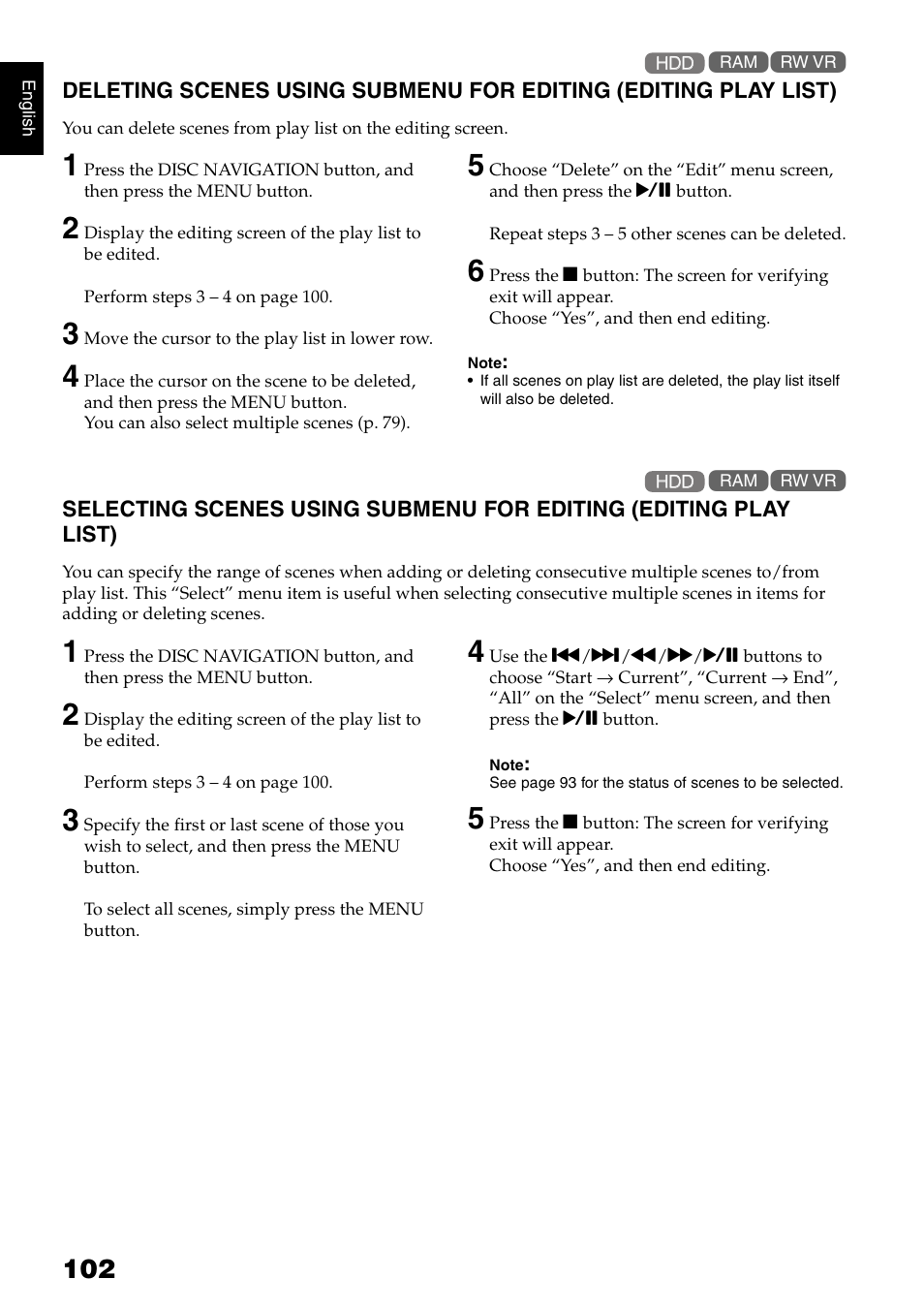 Hitachi DZ-HS300A User Manual | Page 102 / 170