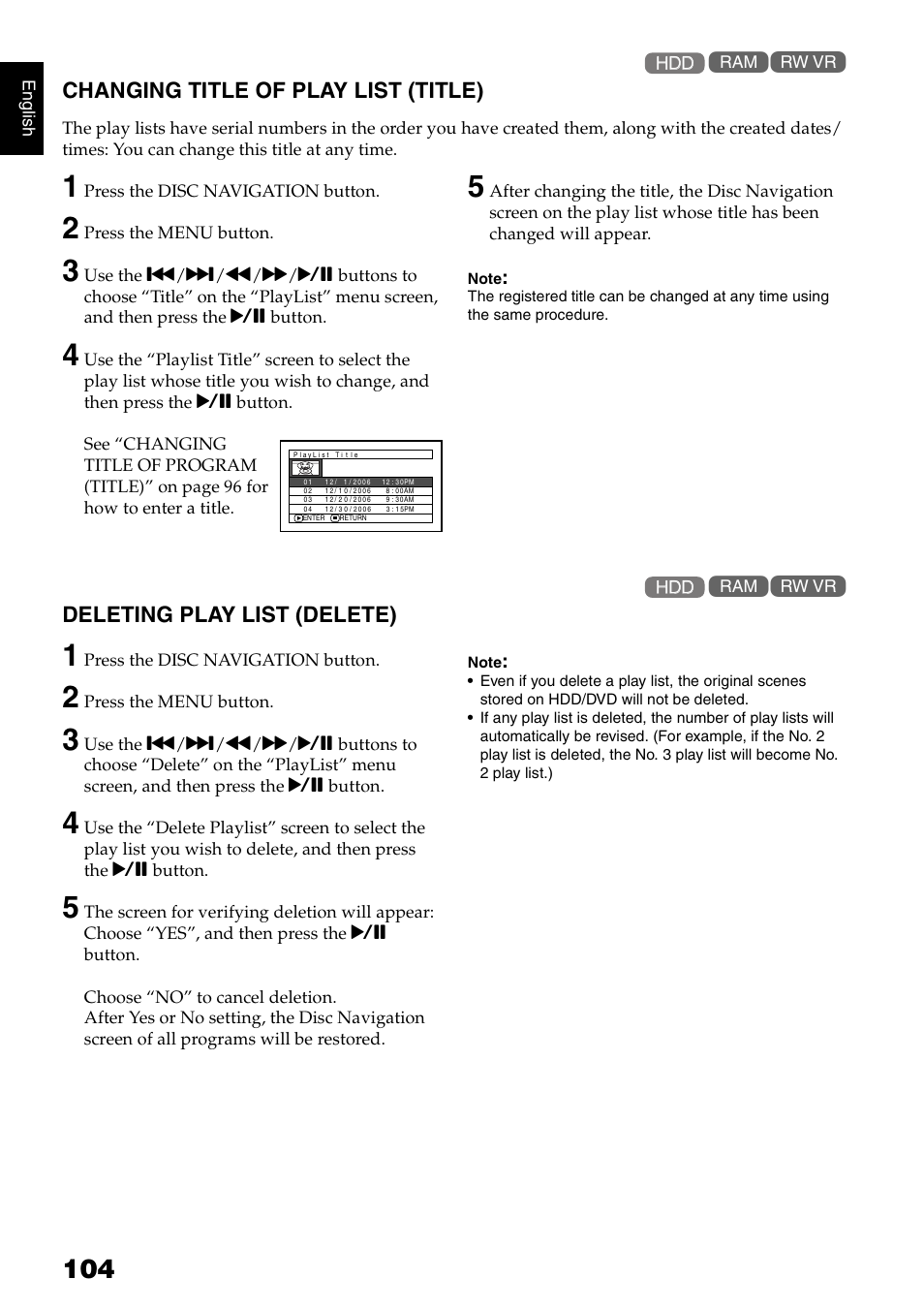 Hitachi DZ-HS300A User Manual | Page 104 / 170