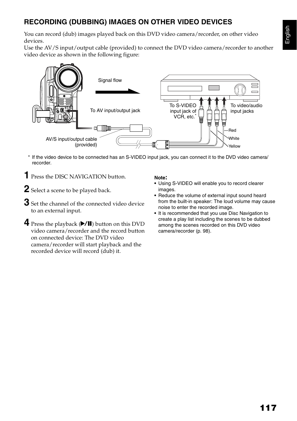 Recording (dubbing) images on other video devices | Hitachi DZ-HS300A User Manual | Page 117 / 170