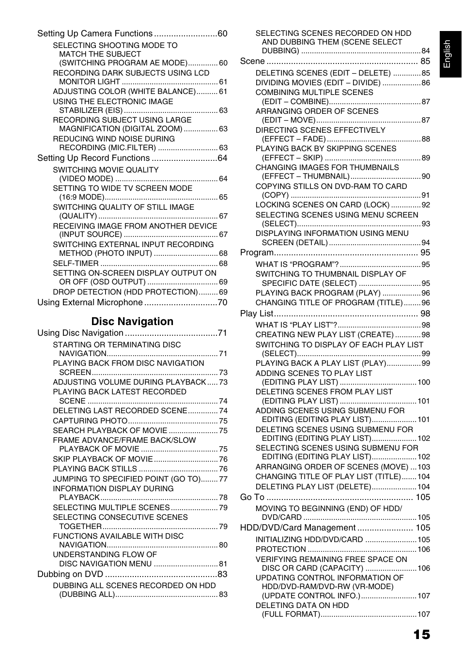 Disc navigation | Hitachi DZ-HS300A User Manual | Page 15 / 170