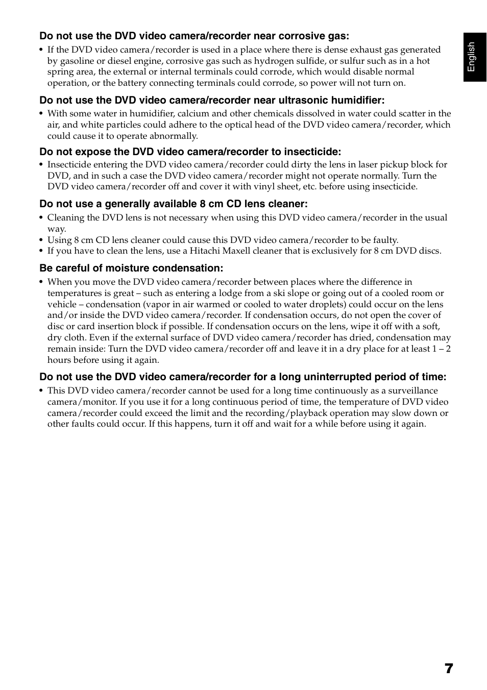 Hitachi DZ-HS300A User Manual | Page 7 / 170