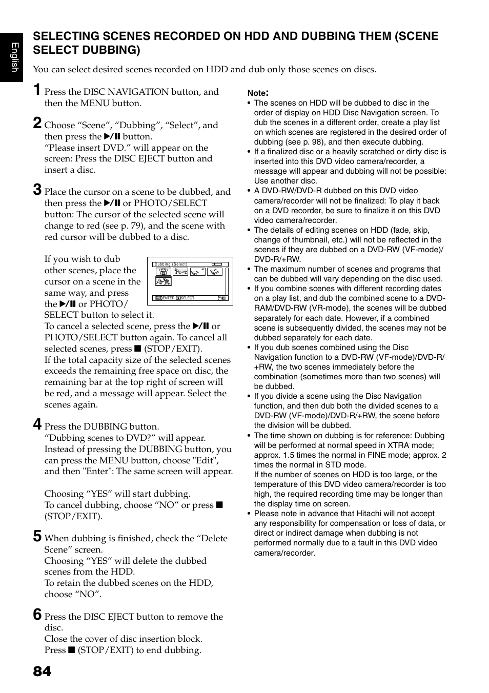 Hitachi DZ-HS300A User Manual | Page 84 / 170