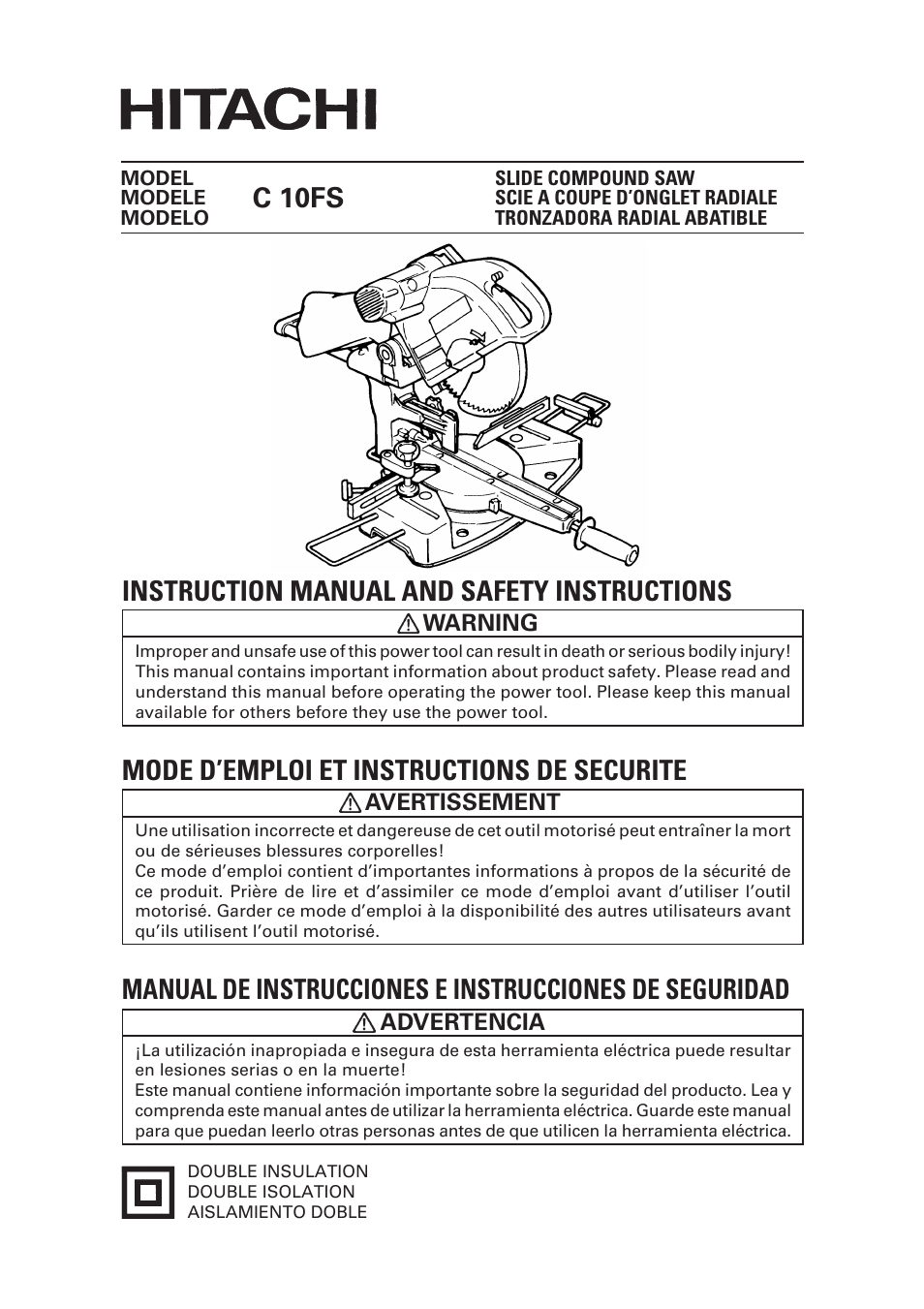 Hitachi C 10FS User Manual | 84 pages