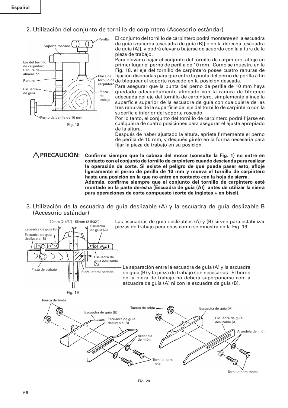Precaución | Hitachi C 10FS User Manual | Page 66 / 84