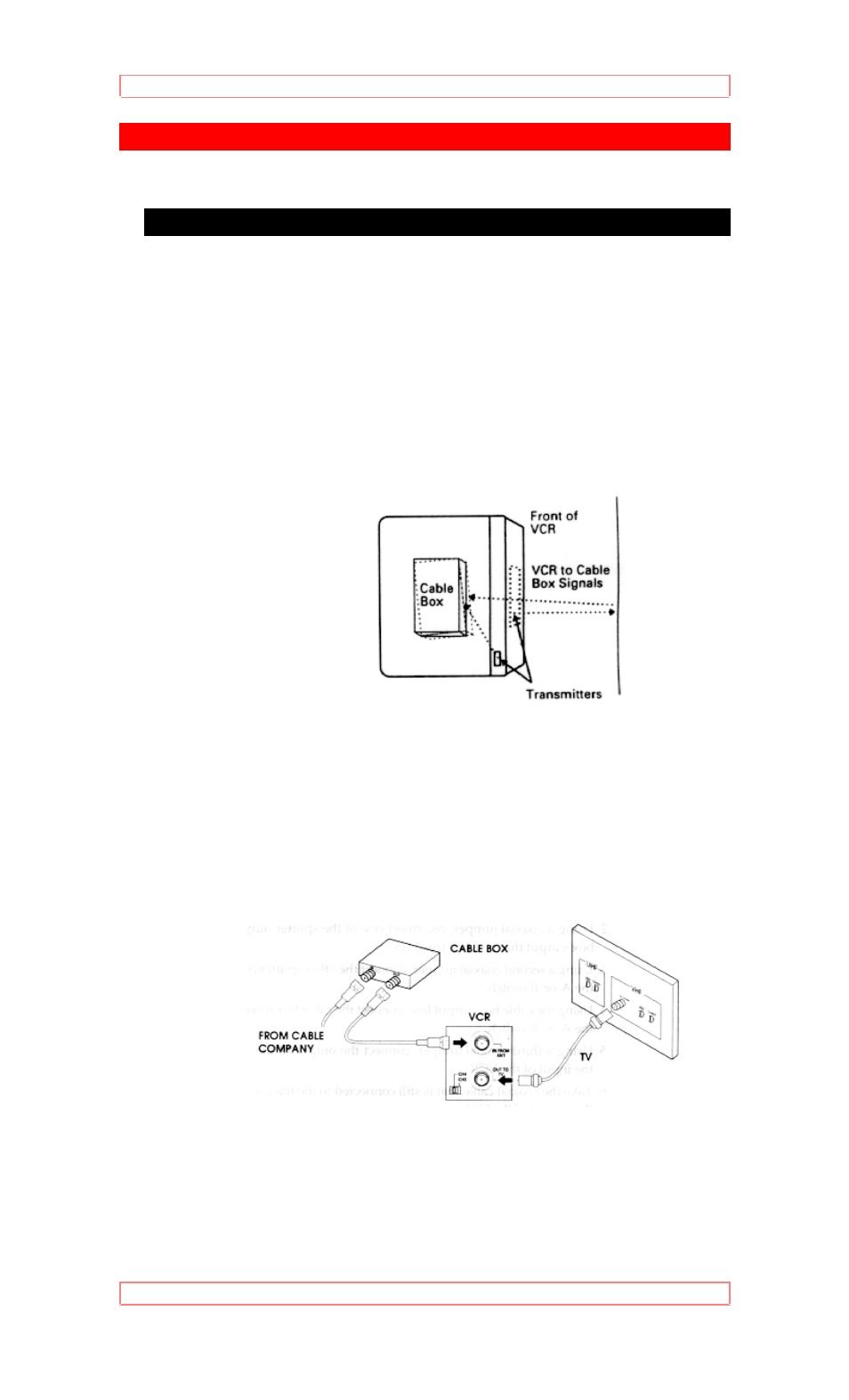 Advanced operations (cable box hookups), Hooking up to a cable box | Hitachi VT-F382A User Manual | Page 43 / 52