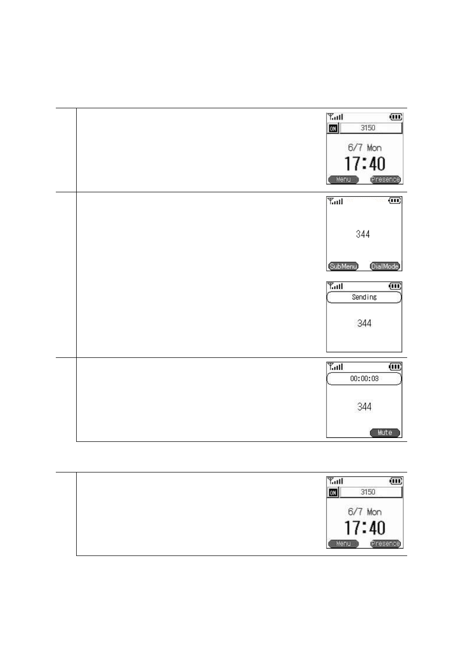 Call, Receive | Hitachi TD61-2472 User Manual | Page 10 / 72