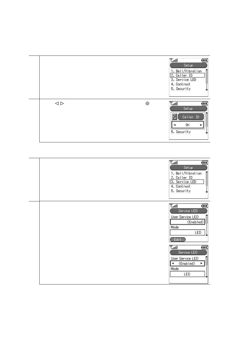 2 caller id, 3 service led | Hitachi TD61-2472 User Manual | Page 48 / 72