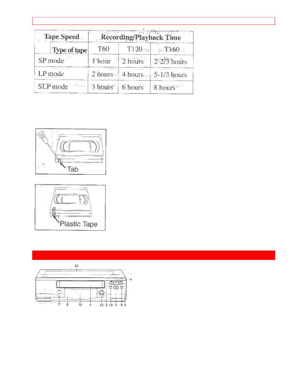 Erase prevention, Operating controls and functions | Hitachi VT-MX424A User Manual | Page 10 / 46