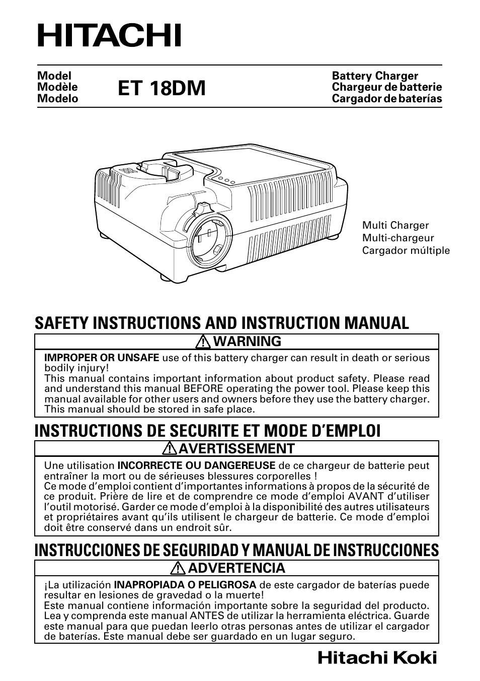 Hitachi ET 18DM User Manual | 44 pages