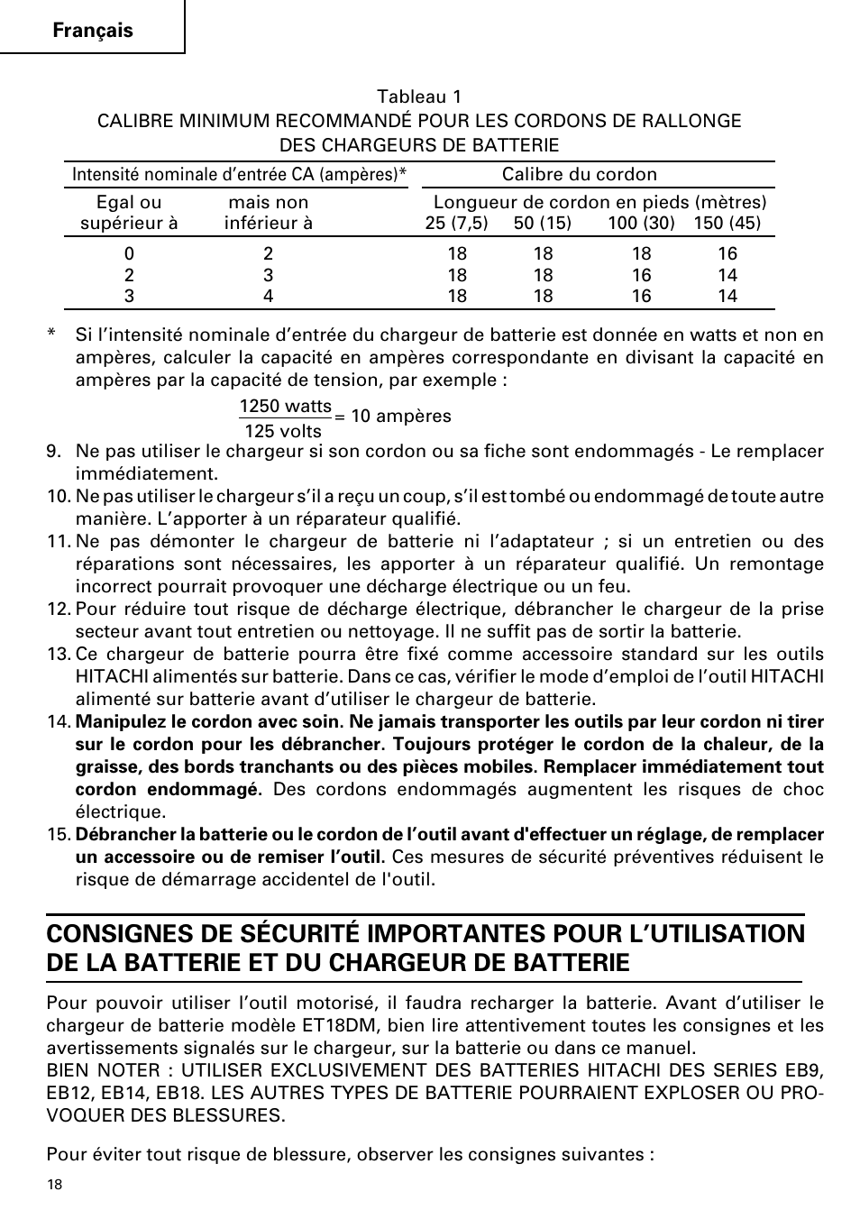 Hitachi ET 18DM User Manual | Page 18 / 44