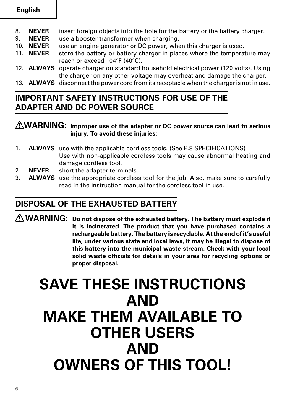 Hitachi ET 18DM User Manual | Page 6 / 44