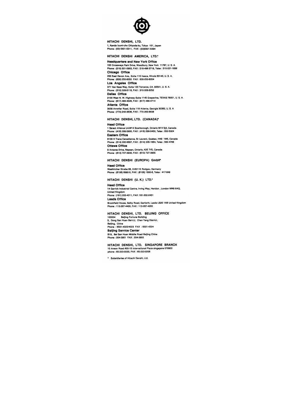 Hitachi HV-D25 User Manual | Page 67 / 67