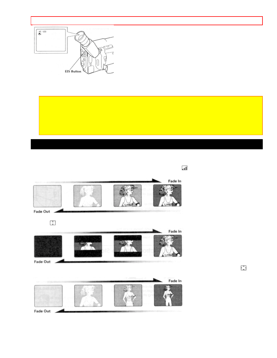 Using fade, Fading in | Hitachi VM-E521A User Manual | Page 31 / 50