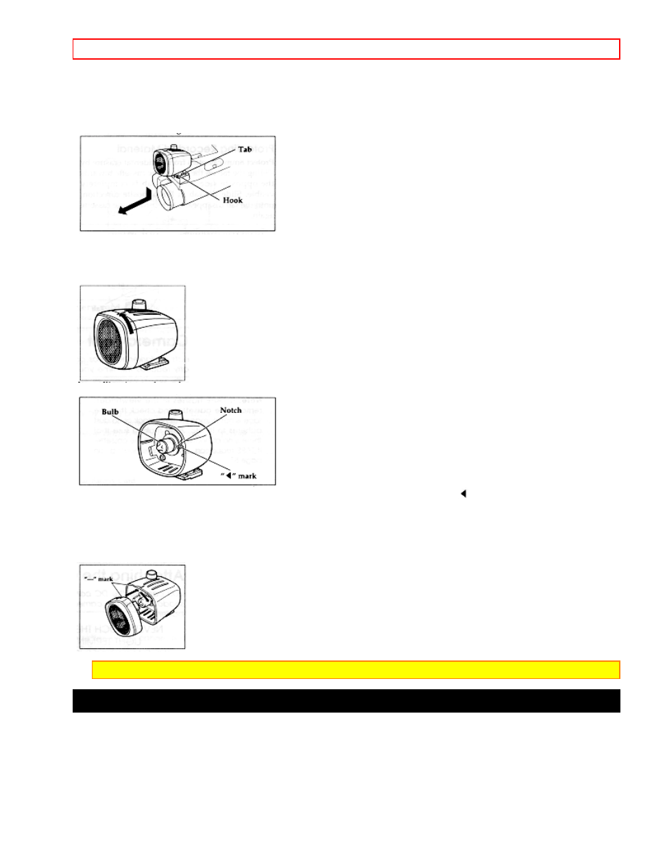 Viewfinder bright, color and tint control, Replacing the dc camera light bulb | Hitachi VM-E521A User Manual | Page 44 / 50