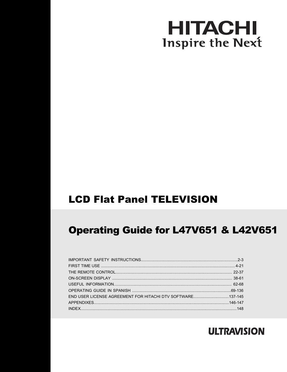 Hitachi L42V651 User Manual | 150 pages